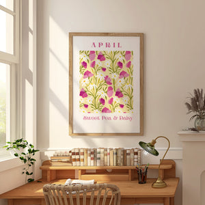 April Flowers of the Month Giclee Print - Frame not Included