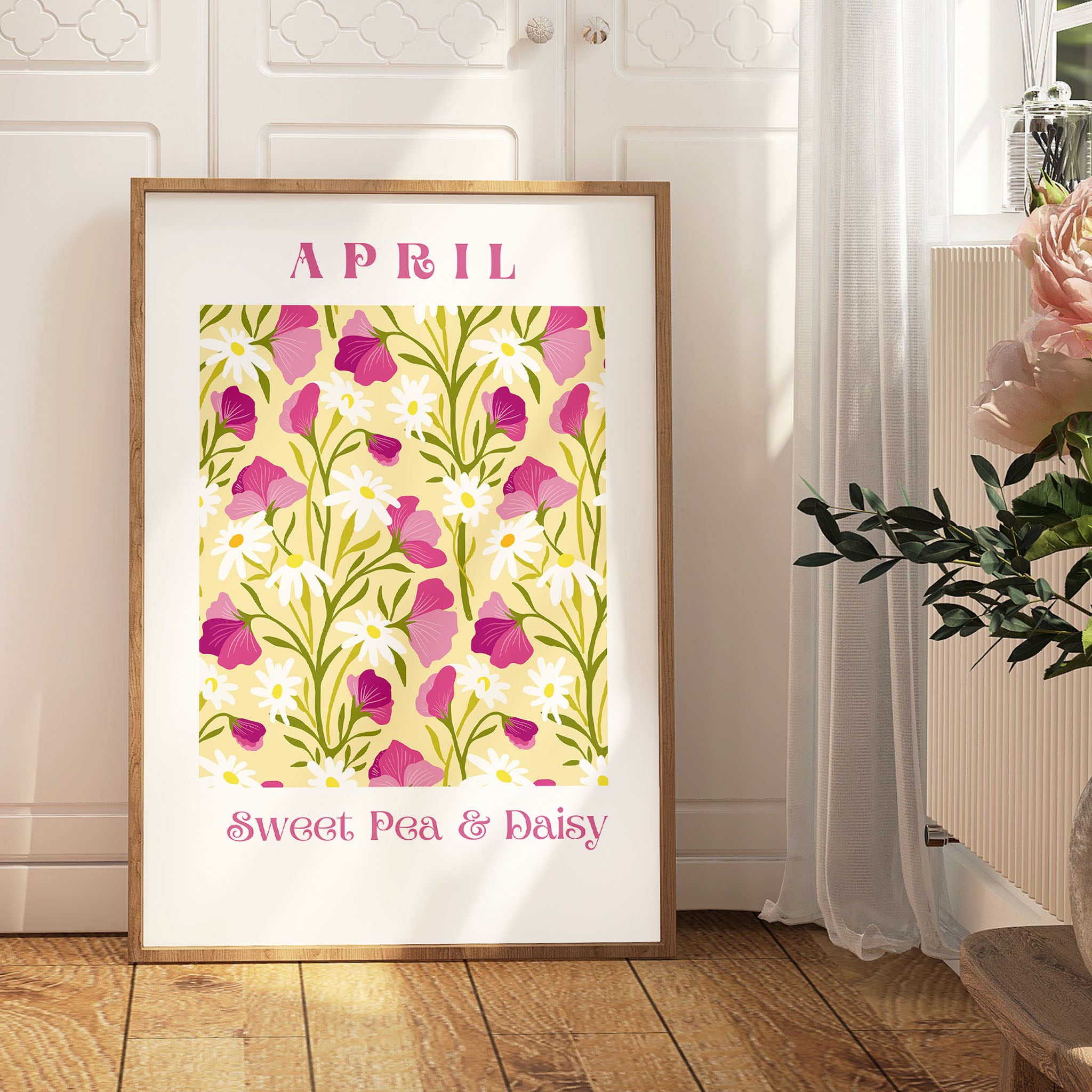 April Flowers of the Month Print - Frame not Included