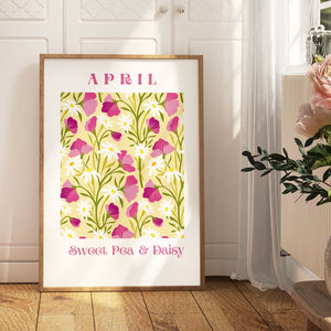 April Flowers of the Month Giclee Print - Frame not Included