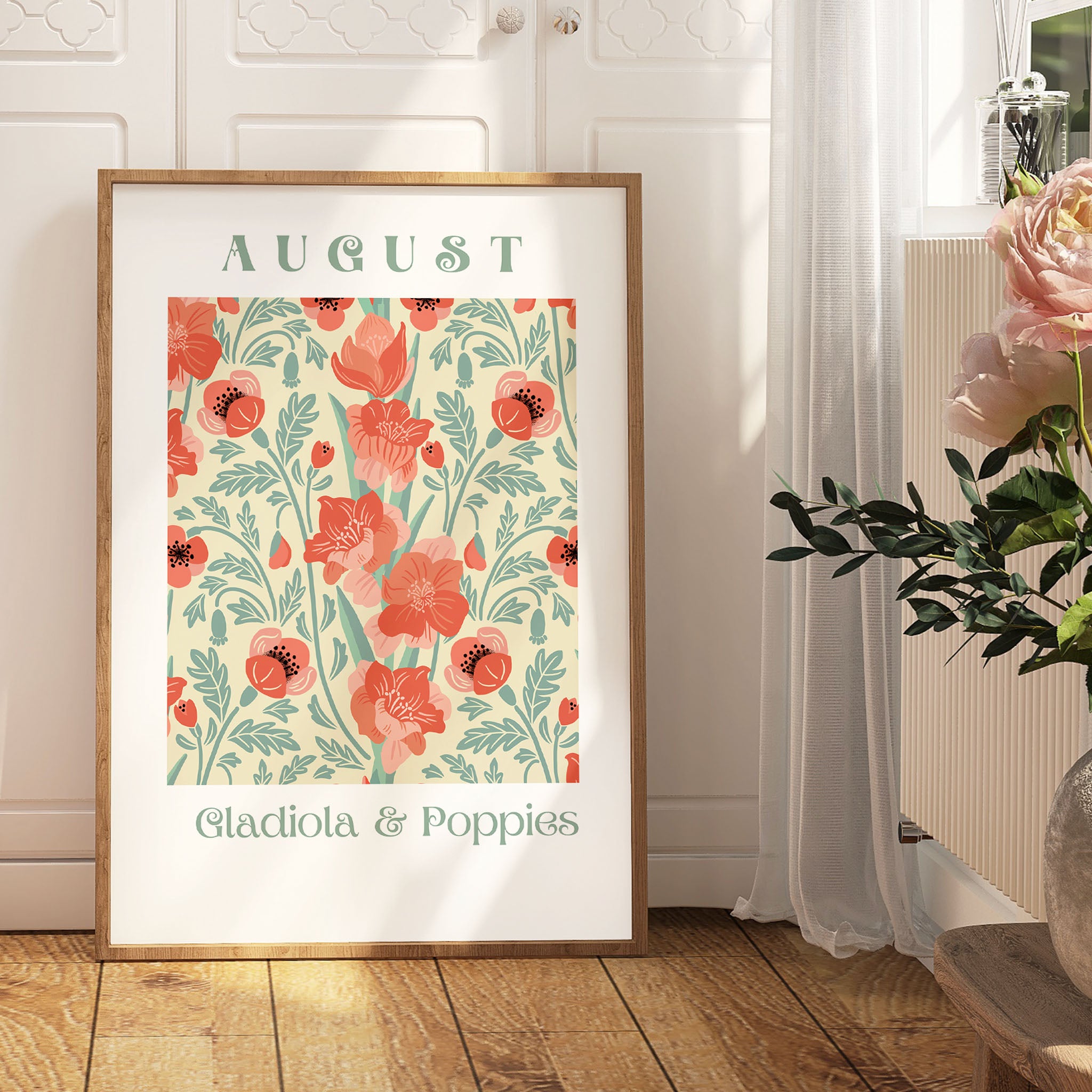 August Flowers of the Month Print - Frame not Included