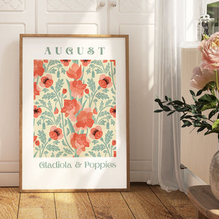 August Flowers of the Month Giclee Print - Frame not Included