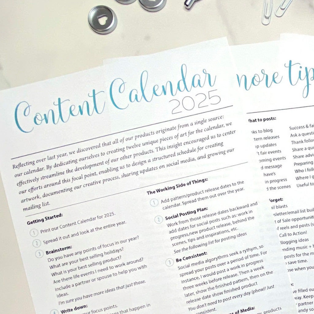 Twelve months of planning your social media plus tips for when to post. Free Content Calendar Download!