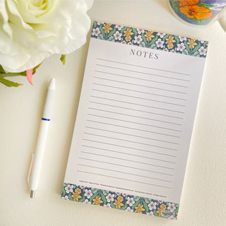 Daffodil & Jonquil Flowers Notepads, 5.5 x 8.5 inches, 50 lined pages on easy to write paper.