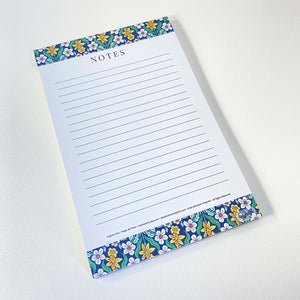 Daffodil & Jonquil Flowers Notepads, 5.5 x 8.5 inches, 50 lined pages on easy to write paper.