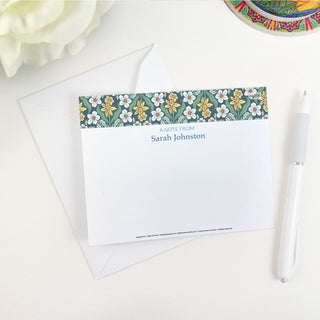 Daffodil and Jonquil Flower 4.25 x 5.5 inch note cards can be personalized with your name or leave them blank - 10 cards per pack