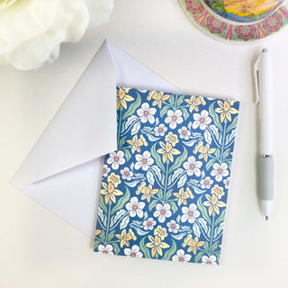 Daffodil and Jonquil Flower Design folded note cards, ten to a pack, envelopes included