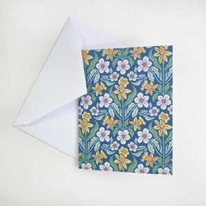 Daffodil and Jonquil Flower Design folded note cards, ten to a pack, envelopes included