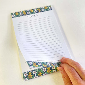 Daffodil & Jonquil Flowers Notepads, 5.5 x 8.5 inches, 50 lined pages on easy to write paper.