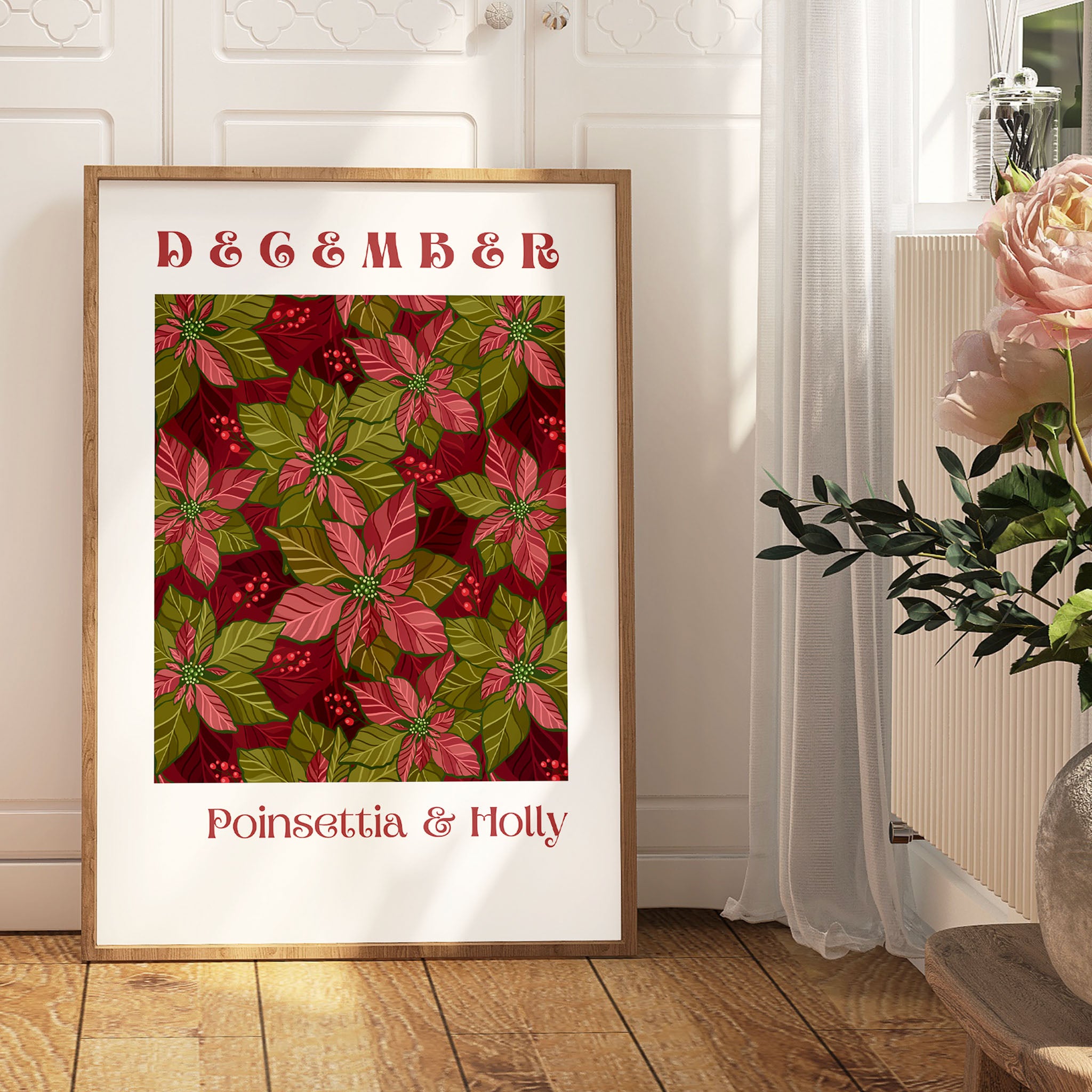 December Flowers of the Month Print - Frame not Included