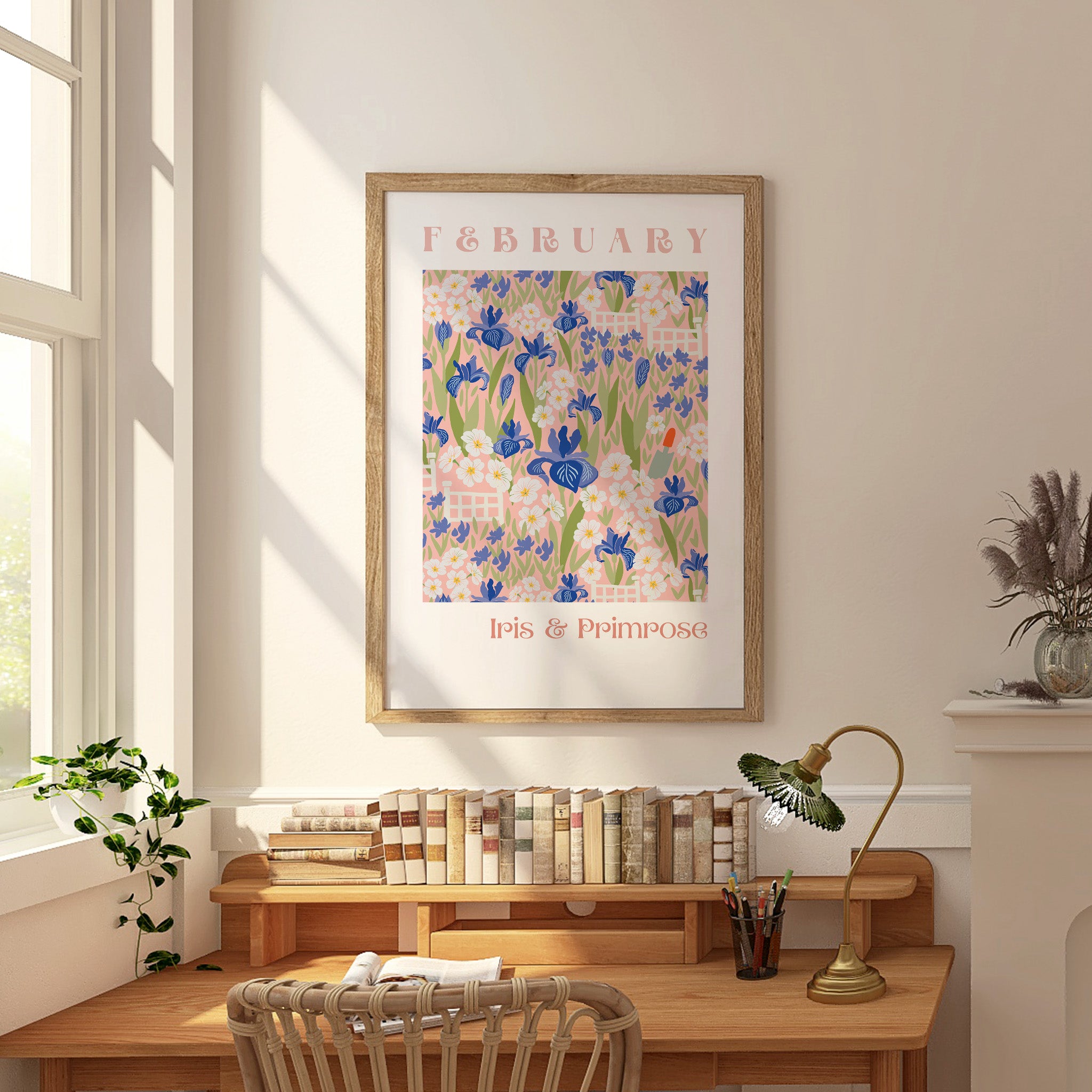 February Flowers of the Month Giclee Print - Frame not Included