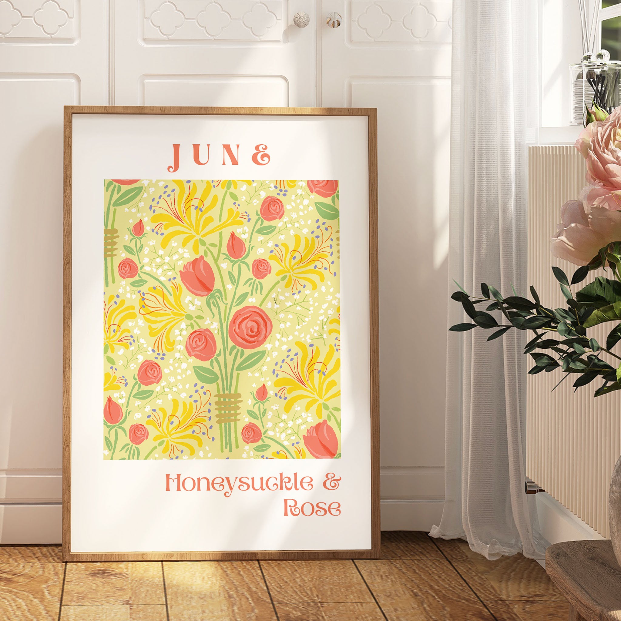 June Flowers of the Month Print - Frame not Included