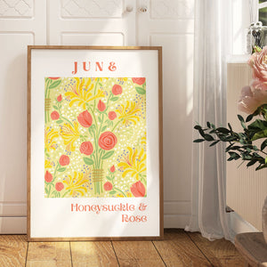 June Flowers of the Month Giclee Print - Frame not Included