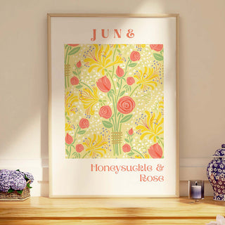 June Flower of the Month Prints - Frame not included