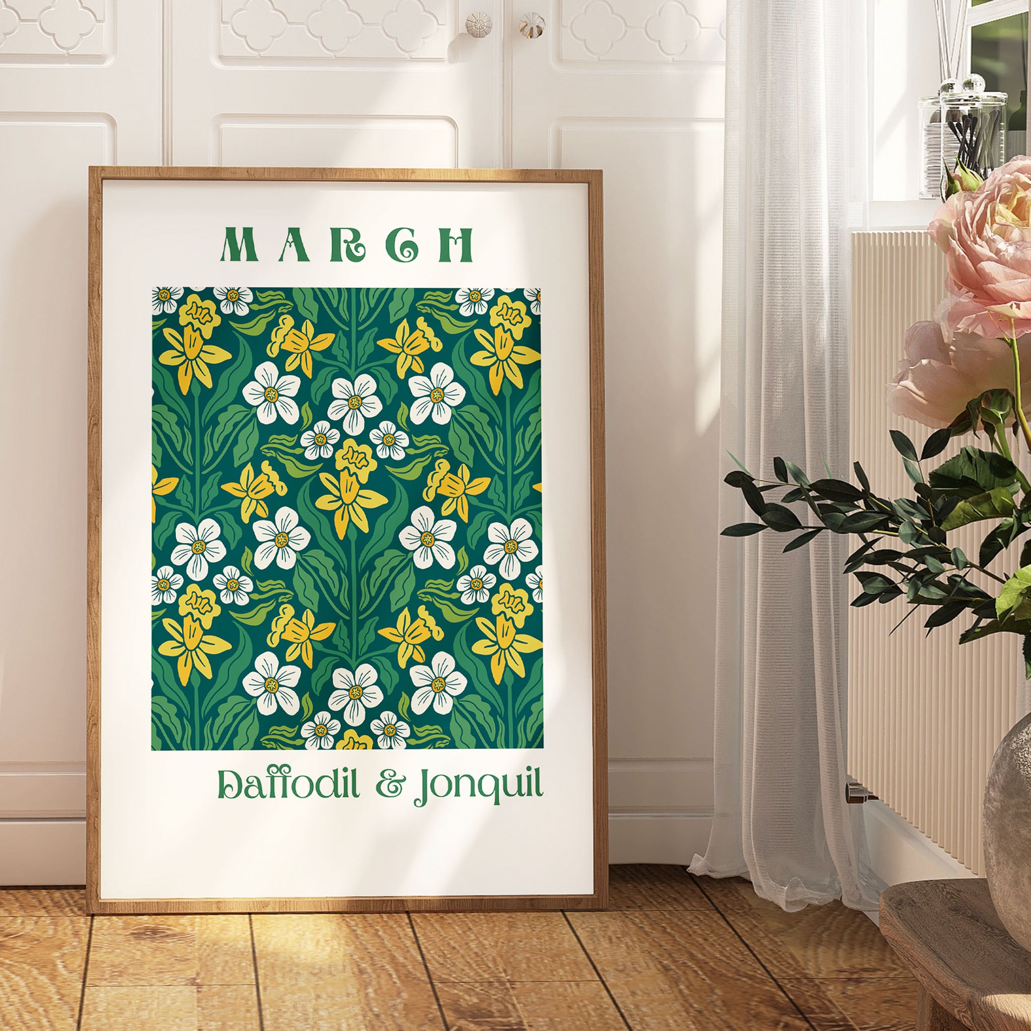 March Flowers of the Month Print - Frame not Included