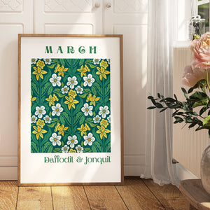 March Flowers of the Month Giclee Print - Frame not Included