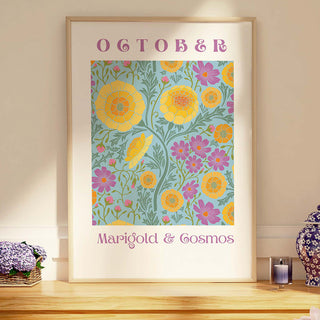 October Flower of the Month Print - Frame Not Included