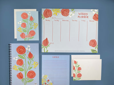 This design matches our other products: Folded and Personalized Note Cards, Notebooks, and Weekly Planners