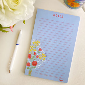 Roses & Honeysuckle Flower Notepads, 5.5 x 8.5 inches, 50 lined pages on easy to write paper.