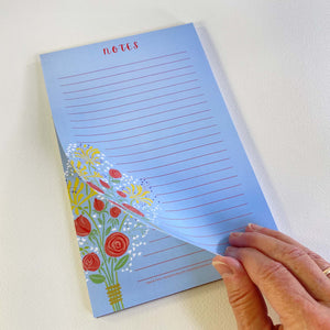 Roses & Honeysuckle Flower Notepads, 5.5 x 8.5 inches, 50 lined pages on easy to write paper.