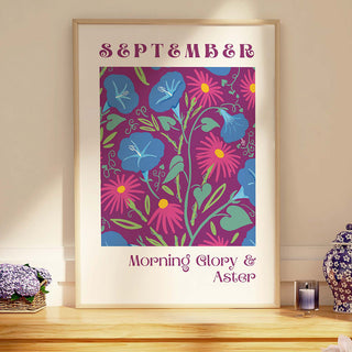 September Flower of the Month print - Frame not included