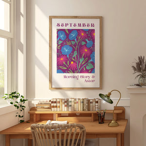 September Flowers of the Month Giclee Print - Frame not Included